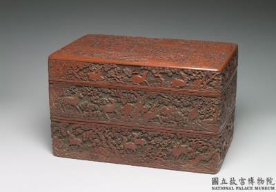 图片[2]-Rectangular box with pine, bamboo, plum, and deer design, carved cinnabar lacquer over wood, Ming dynasty, 16th-17th century-China Archive